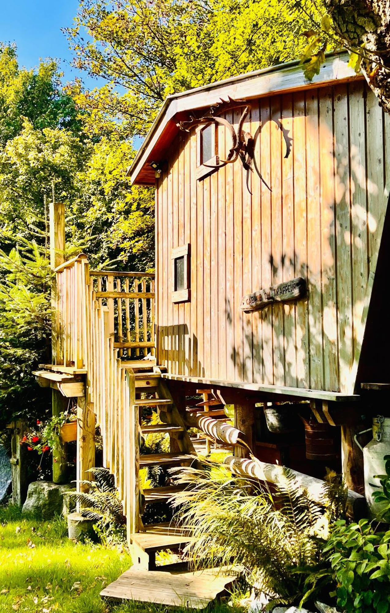 La Cabane Perchee Du Trappeur Écrainville Dış mekan fotoğraf